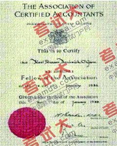 ACCA證書樣本