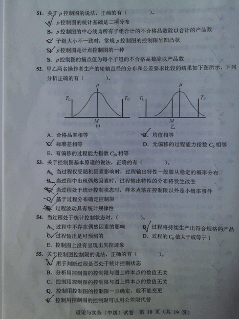 2012年質(zhì)量工程師專業(yè)理論與實務(wù)真題(中級)