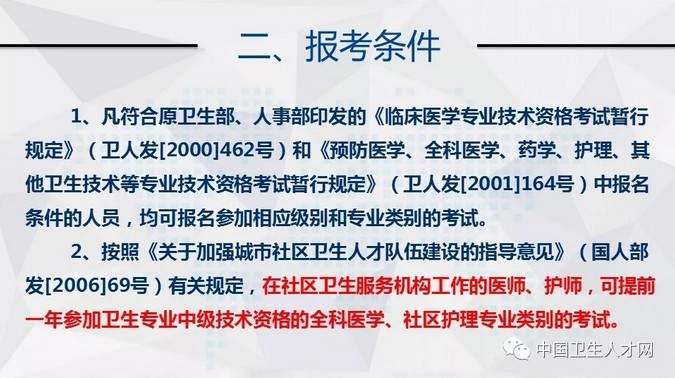2019年衛生資格考試報考條件